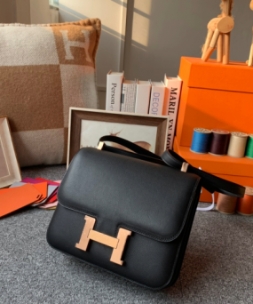 에르메스 콘스탄스24 블랙 로즈골드 버클 앱송